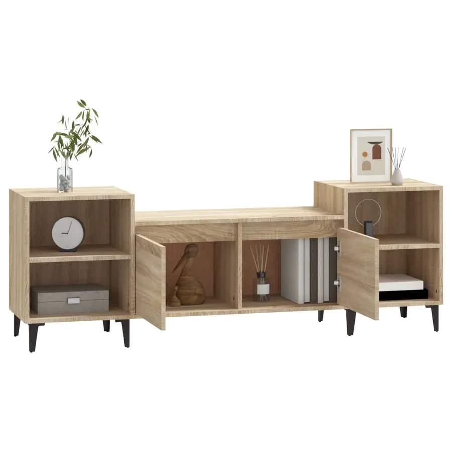 Meuble TV Chêne sonoma 160x35x55 cm Bois d'ingénierie - 4