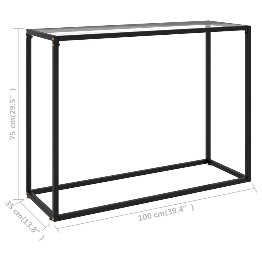 Table console Transparent 100x35x75 cm Verre trempé - 6