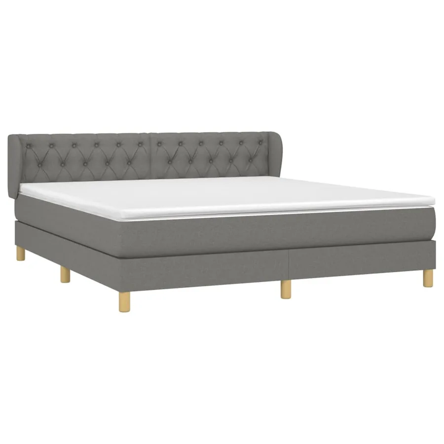 Sommier à lattes de lit avec matelas Gris foncé 160x200cm Tissu - 3