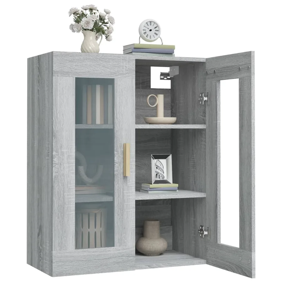 Armoire murale suspendue Sonoma gris 69,5x34x90 cm - 7