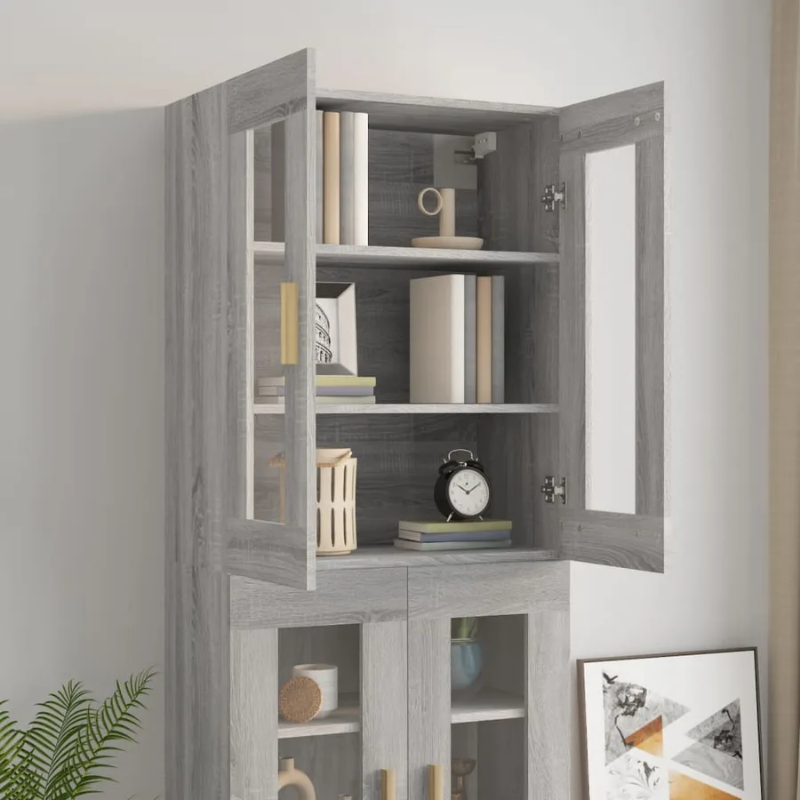 Armoire murale suspendue Sonoma gris 69,5x34x90 cm - 8