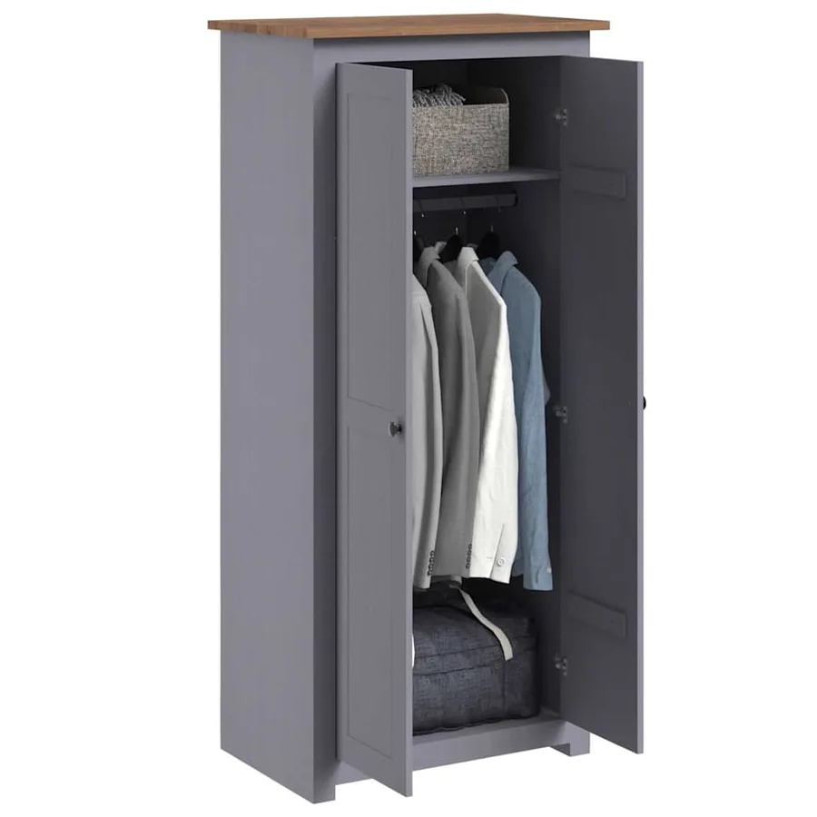 Garde-robe Gris 80x50x171,5 cm Pin massif Assortiment Panama - 3