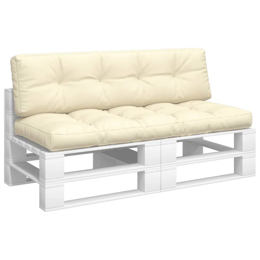 Coussins de palette lot de 2 crème tissu - 3