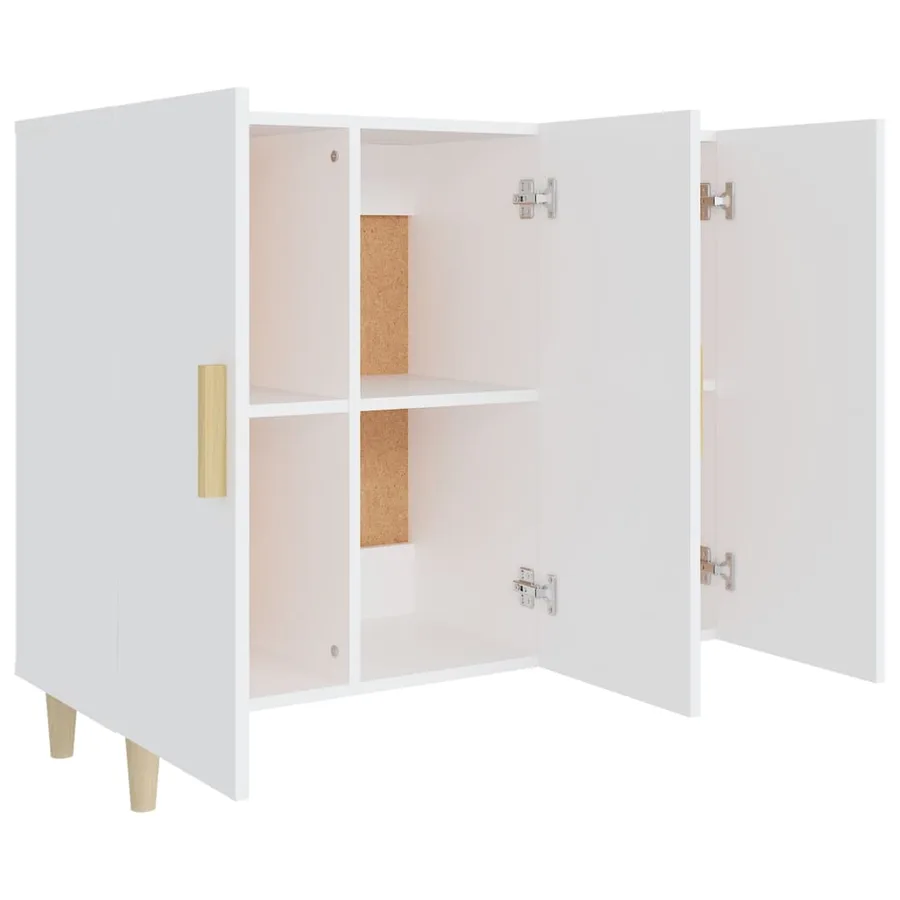 Buffet blanc 90x34x80 cm bois d'ingénierie - 4