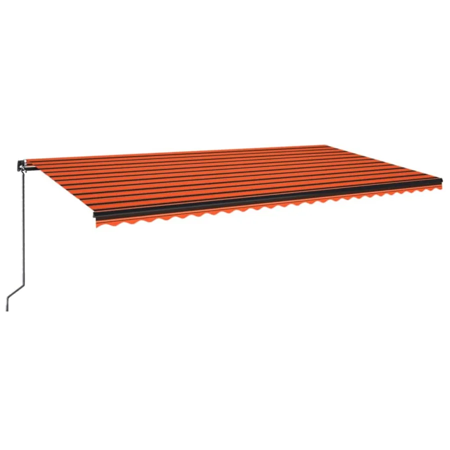 Auvent manuel rétractable avec LED 600x300 cm Orange et marron - 2