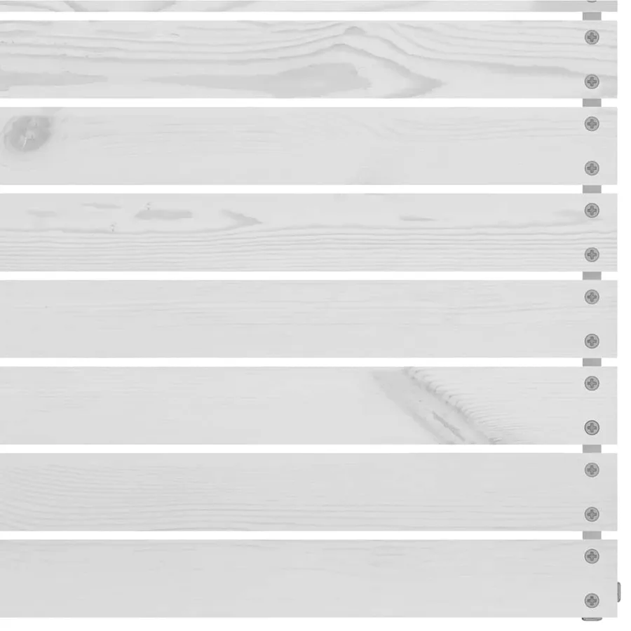 Salon de jardin 5 pcs Blanc Bois de pin massif - 6