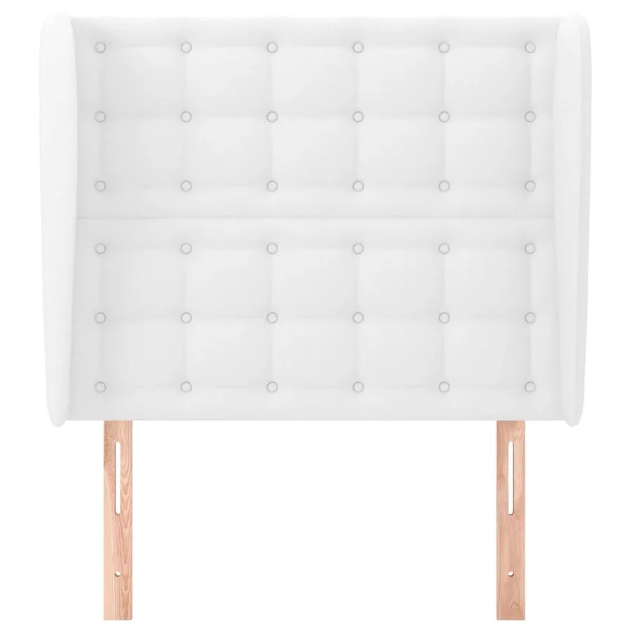 Tête de lit avec oreilles Blanc 83x23x118/128 cm Similicuir - 3