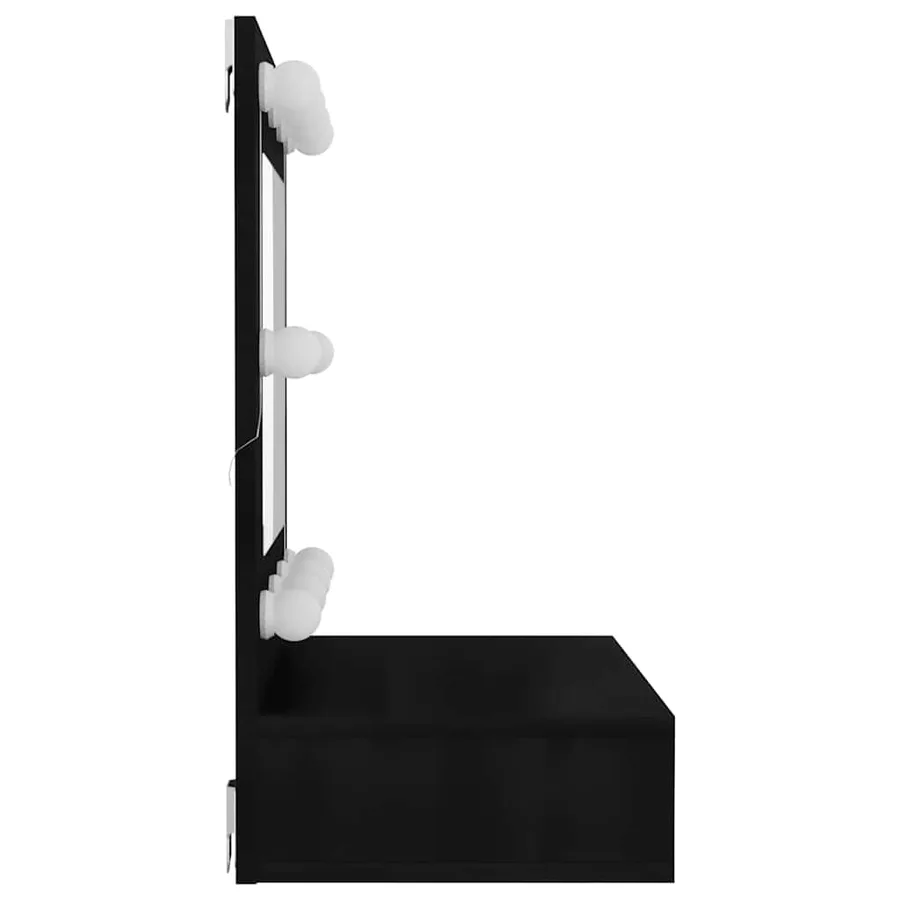 Armoire à miroir avec LED noir 60x31,5x62 cm - 8
