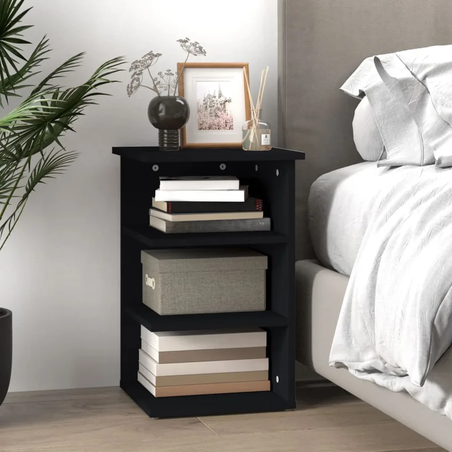 Armoire latérale Noir 35x35x55 cm Aggloméré - 3
