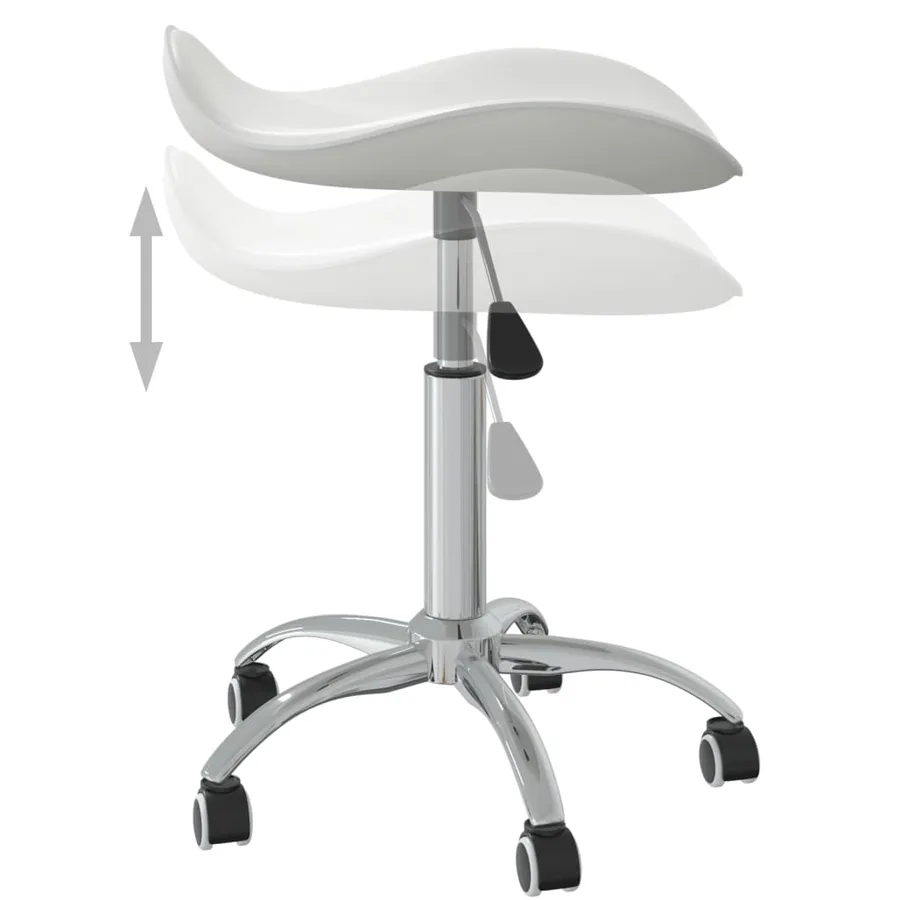 Chaise pivotante de salle à manger Blanc Similicuir - 5