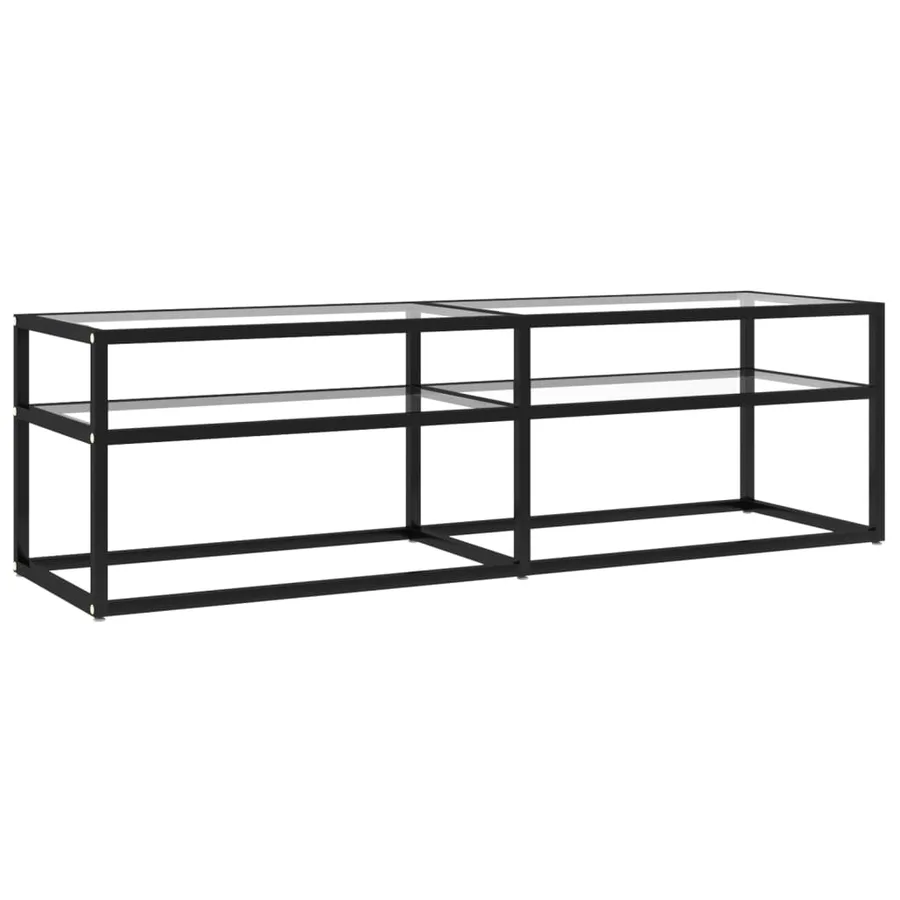 Meuble TV Transparent 140x40x40,5 cm Verre trempé - 2