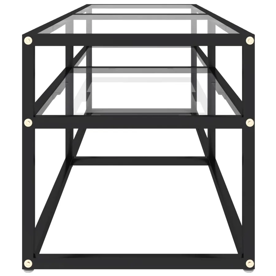 Meuble TV Transparent 140x40x40,5 cm Verre trempé - 4
