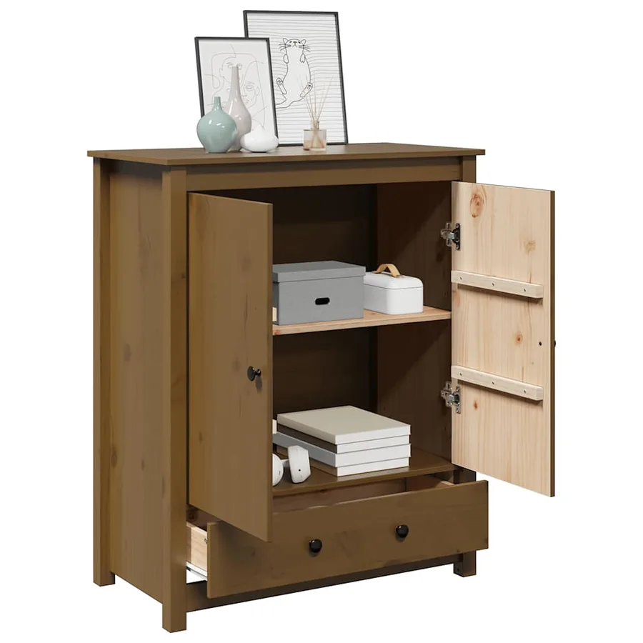 Buffet Marron miel 83x41,5x100 cm Bois massif de pin - 4