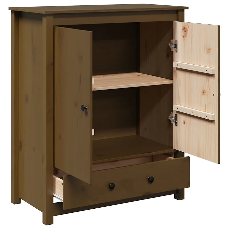 Buffet Marron miel 83x41,5x100 cm Bois massif de pin - 6