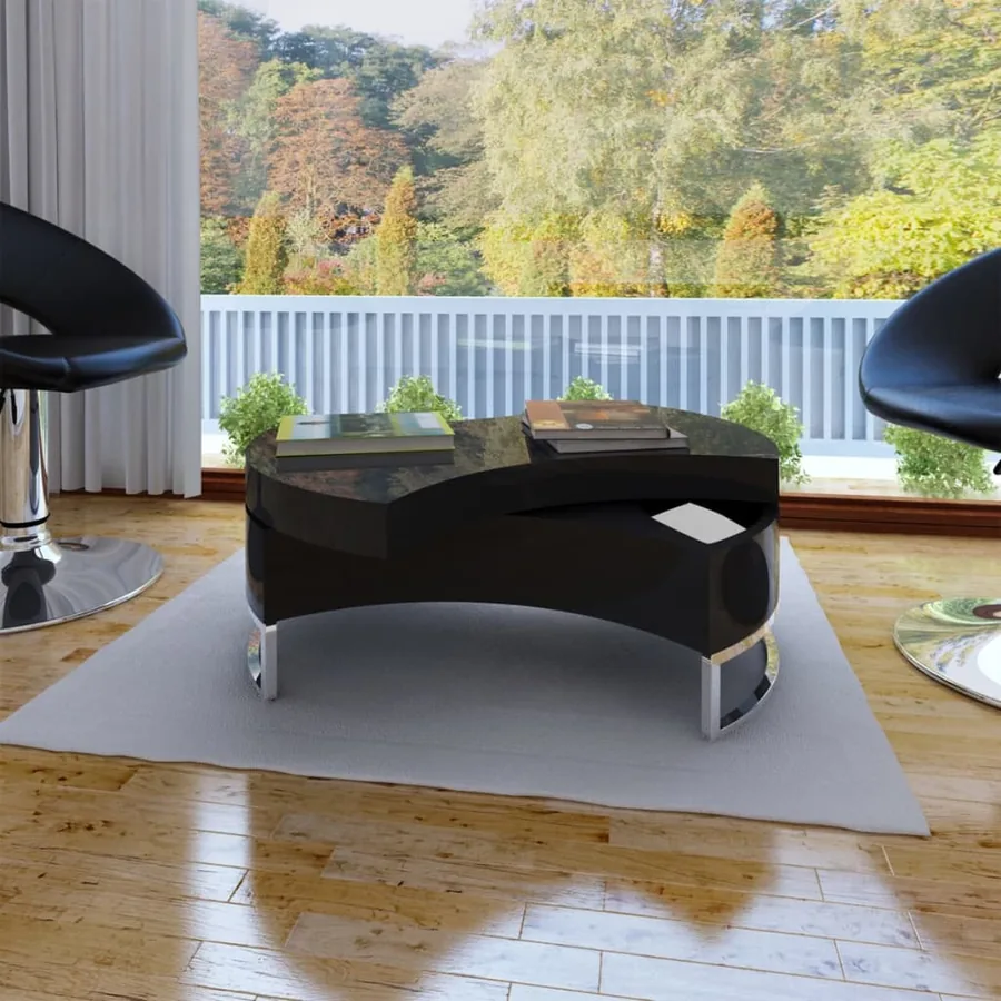 Table basse à forme réglable noir brillant