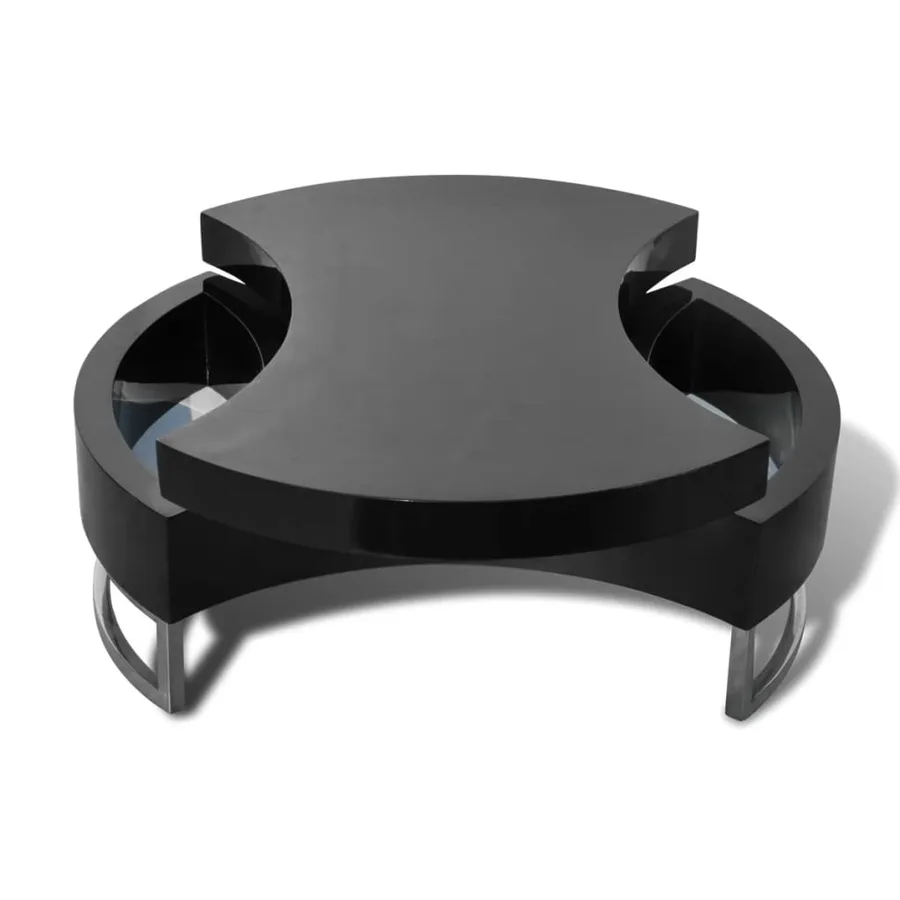 Table basse à forme réglable noir brillant - 3