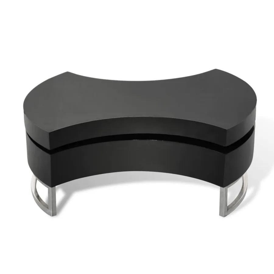Table basse à forme réglable noir brillant - 5