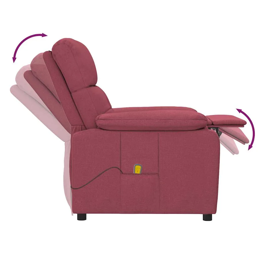 Fauteuil de massage Rouge bordeaux Tissu - 6