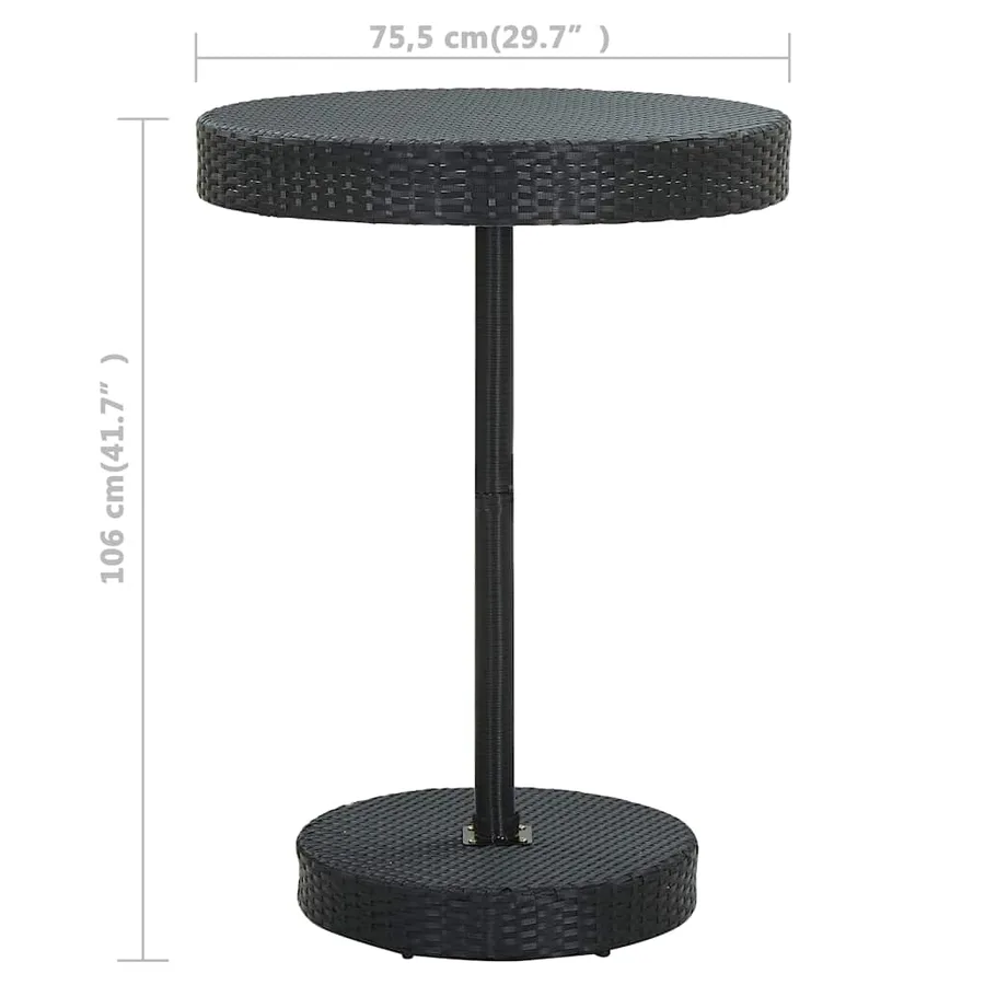 Ensemble de bar de jardin 5 pcs et coussins Résine tressée Noir - 11