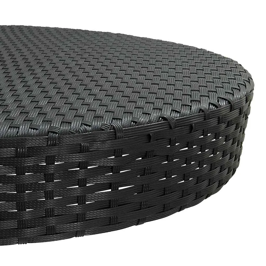 Ensemble de bar de jardin 5 pcs et coussins Résine tressée Noir - 5