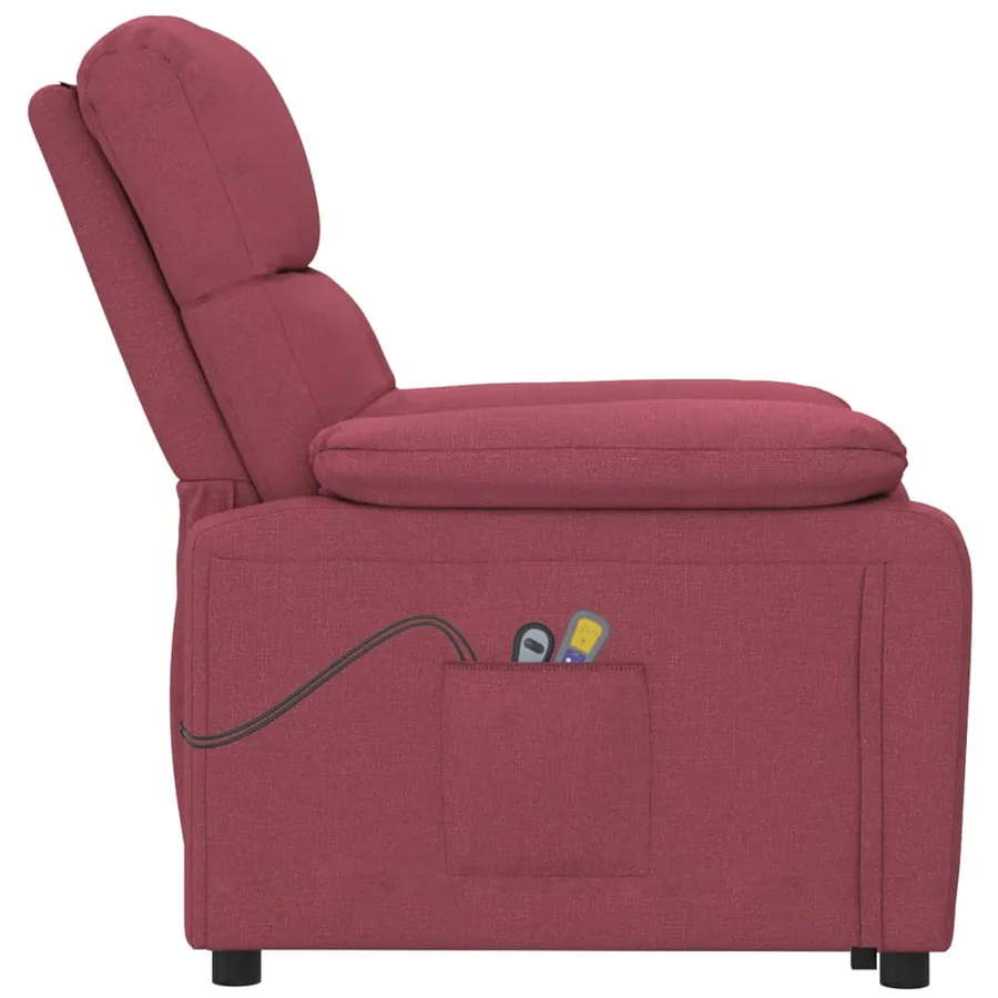 Fauteuil électrique de massage Bordeaux Tissu - 5