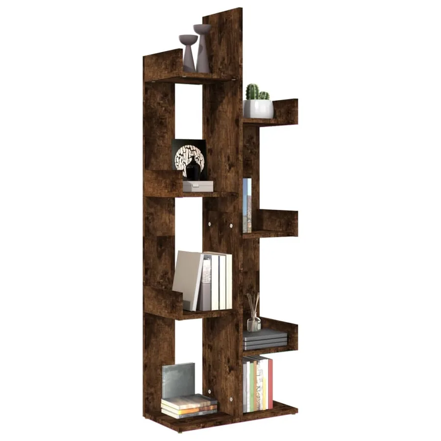 Bibliothèque 48x25,5x140 cm Chêne fumé Bois d'ingénierie - 5
