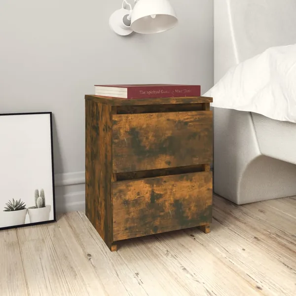 Tables de chevet 2 pcs chêne fumé 30x30x40 cm Bois d'ingénierie