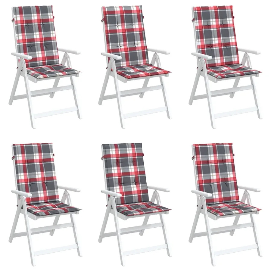 Coussins de chaise de jardin à dossier haut lot de 6 120x50x3cm - 4