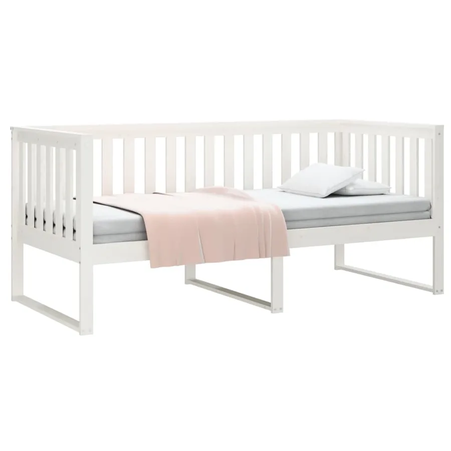 Lit de jour sans matelas blanc 90x200 cm bois de pin massif - 3