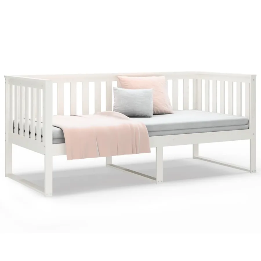 Lit de jour sans matelas blanc 90x200 cm bois de pin massif - 5