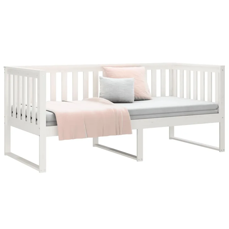 Lit de jour sans matelas blanc 90x200 cm bois de pin massif - 6