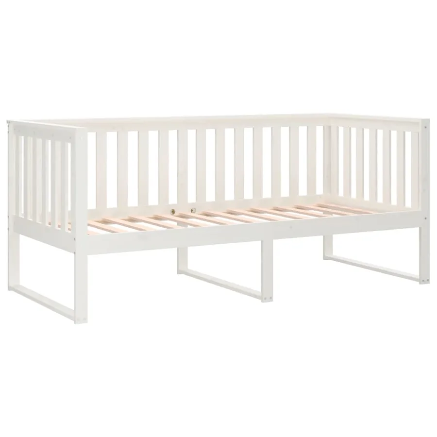 Lit de jour sans matelas blanc 90x200 cm bois de pin massif - 7