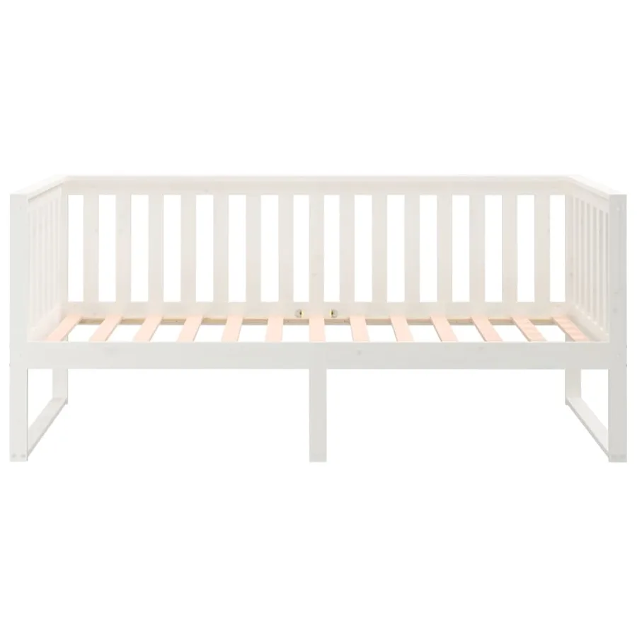 Lit de jour sans matelas blanc 90x200 cm bois de pin massif - 8