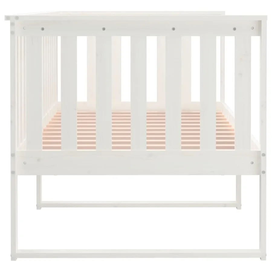 Lit de jour sans matelas blanc 90x200 cm bois de pin massif - 9