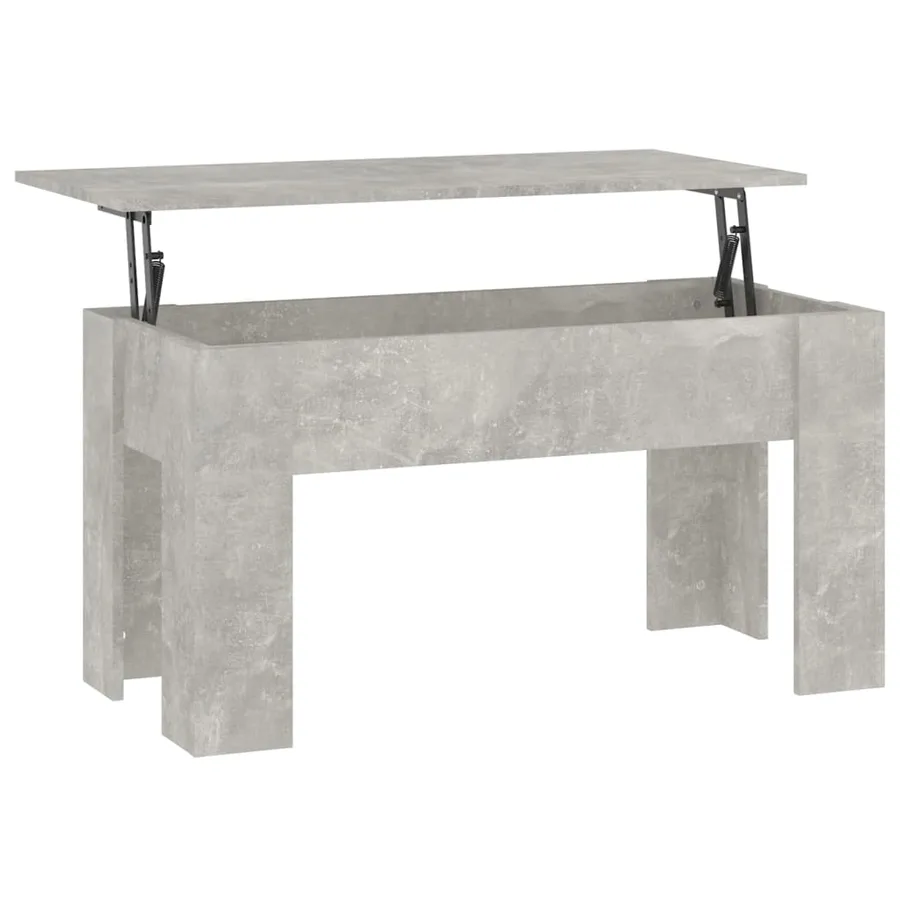 Table basse gris béton 101x49x52 cm bois d'ingénierie - 2
