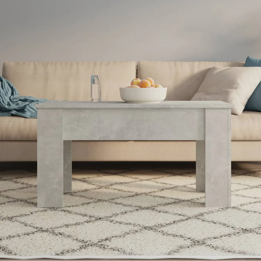 Table basse gris béton 101x49x52 cm bois d'ingénierie - 3