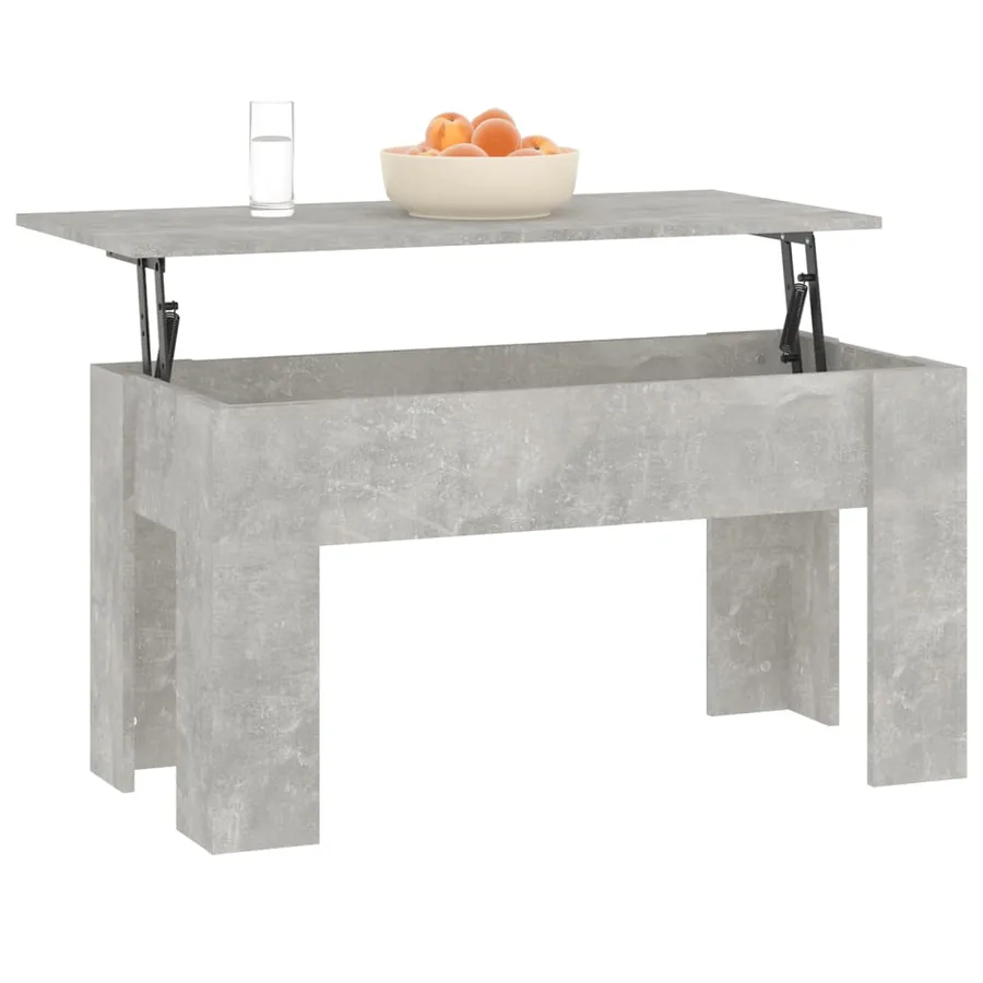 Table basse gris béton 101x49x52 cm bois d'ingénierie - 4