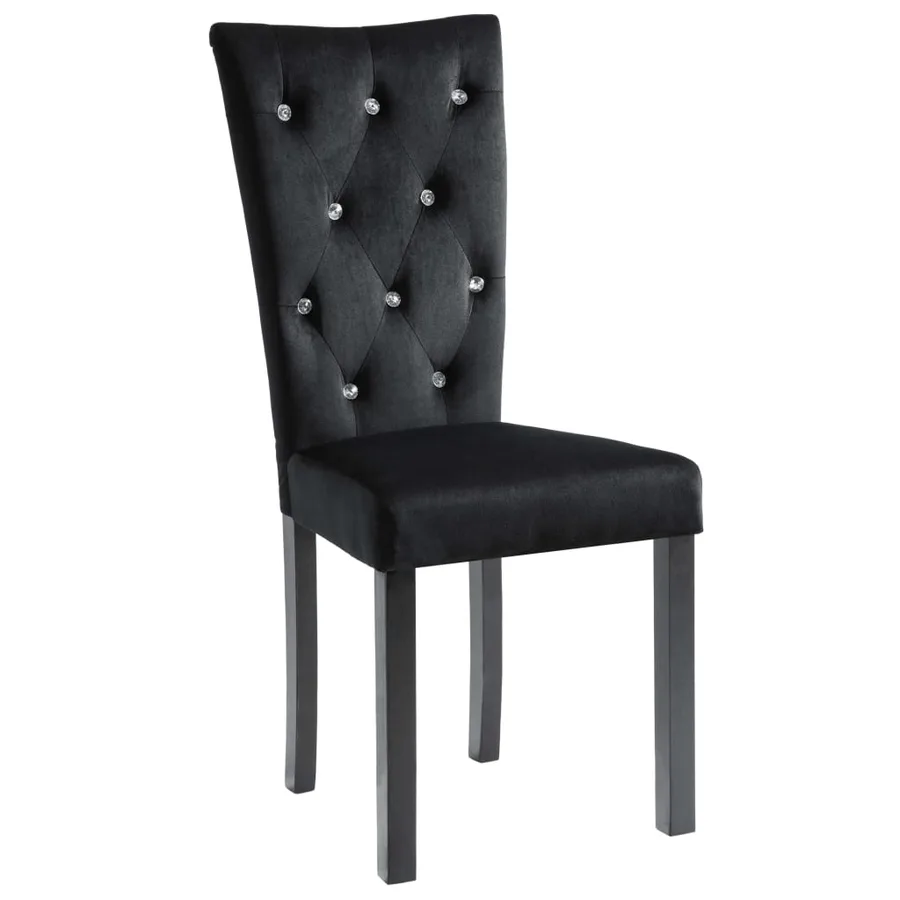 Chaises à manger lot de 2 Noir Velours - 3