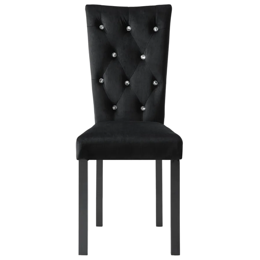 Chaises à manger lot de 2 Noir Velours - 4