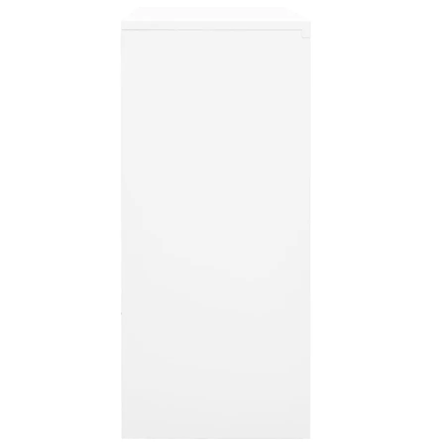 Armoire de bureau avec porte coulissante Blanc 90x40x90cm Acier - 4