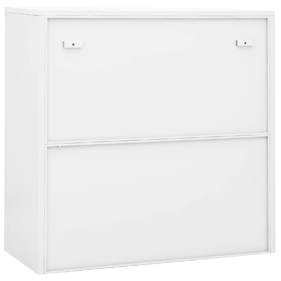 Armoire de bureau avec porte coulissante Blanc 90x40x90cm Acier - 5