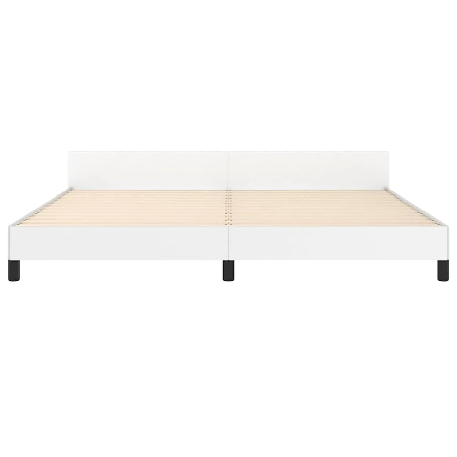 Cadre de lit avec tête de lit sans matelas blanc 200x200 cm - 5