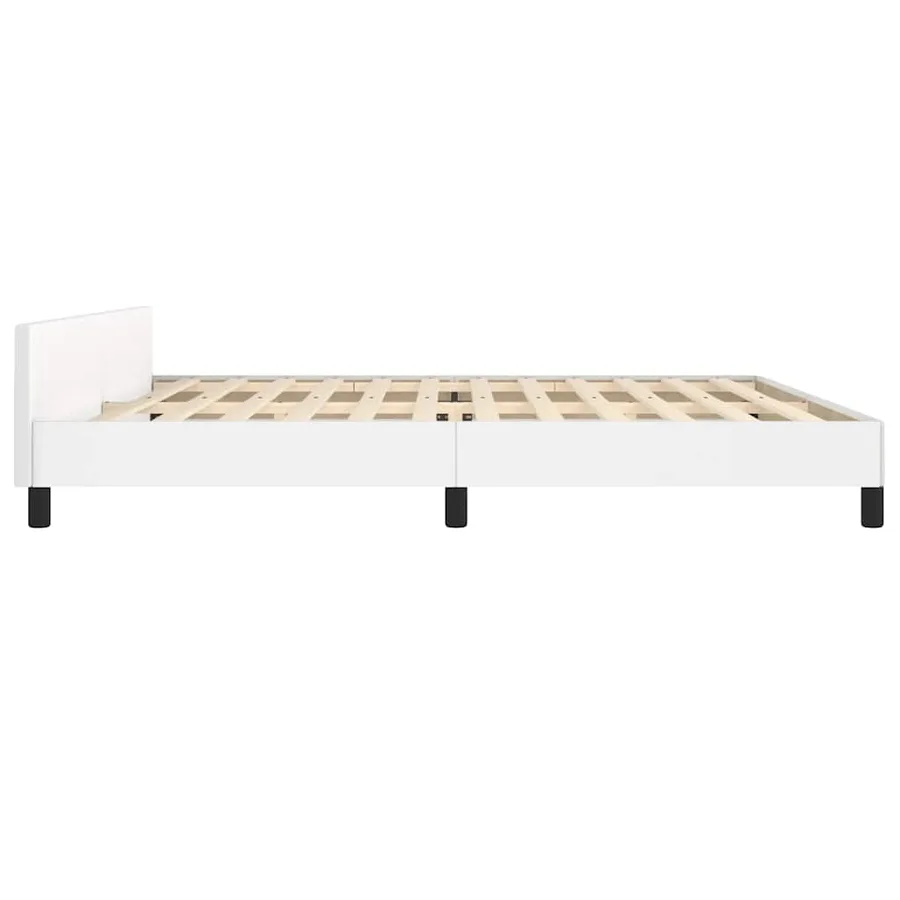 Cadre de lit avec tête de lit sans matelas blanc 200x200 cm - 6