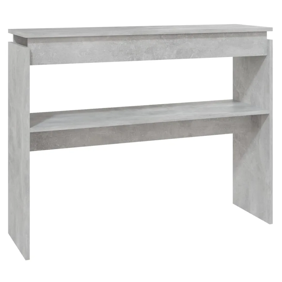 Table console gris béton 102x30x80 cm bois d'ingénierie - 2