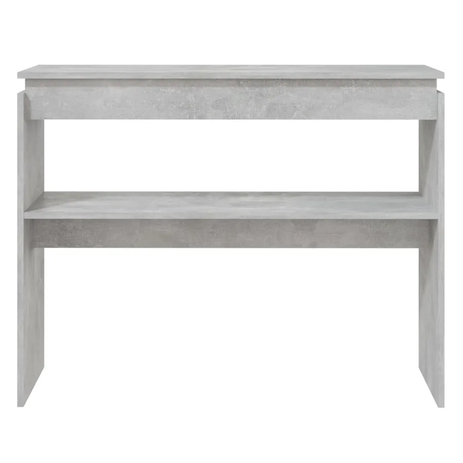 Table console gris béton 102x30x80 cm bois d'ingénierie - 3