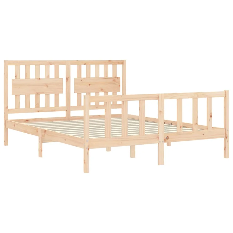 Cadre de lit sans matelas 160x200 cm bois massif de pin - 5