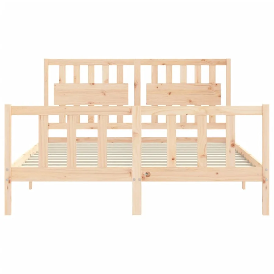Cadre de lit sans matelas 160x200 cm bois massif de pin - 6