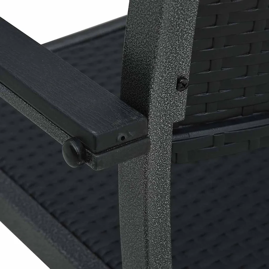 Chaises de jardin lot de 2 Noir Plastique Aspect de rotin - 6