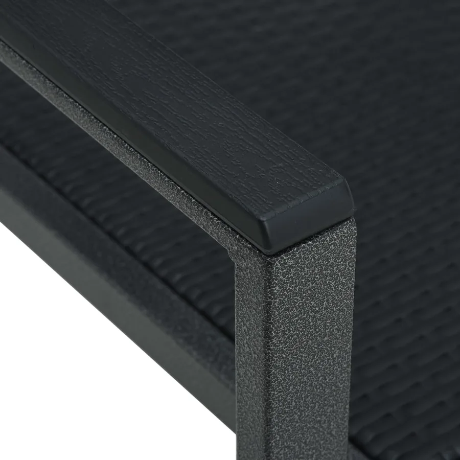 Chaises de jardin lot de 2 Noir Plastique Aspect de rotin - 7