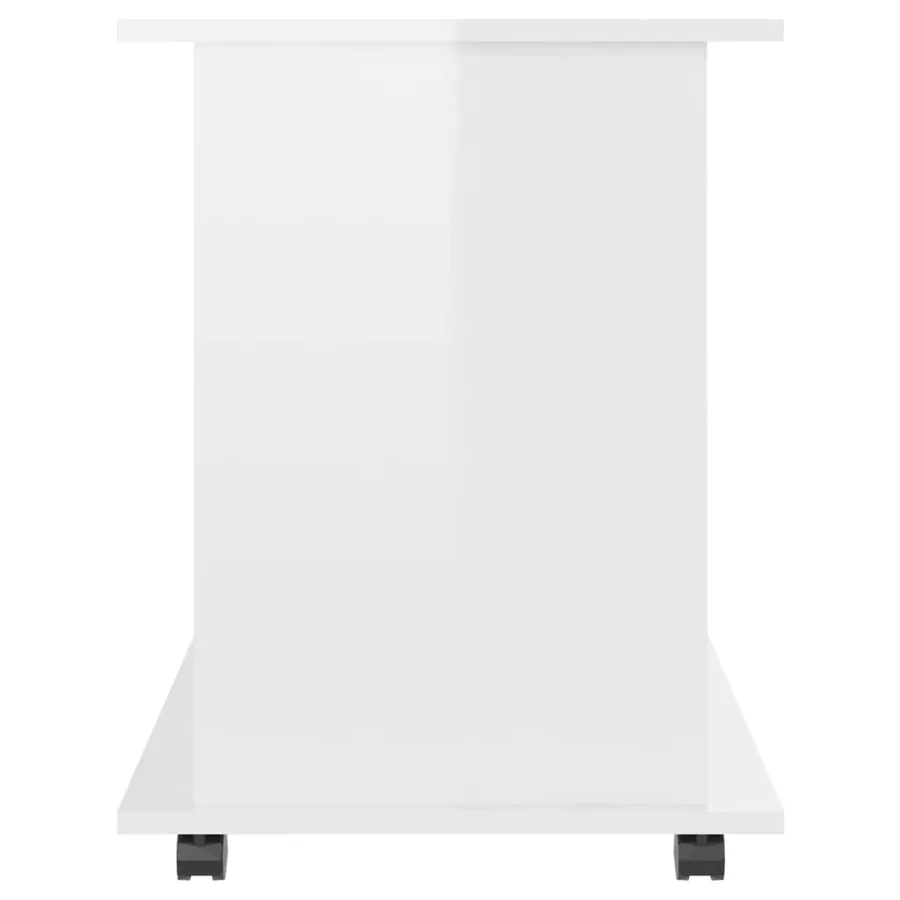 Armoire à roulettes Blanc brillant 60x45x60cm Bois d’ingénierie - 5